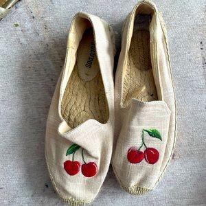 Soludos cherry embroidered espadrilles